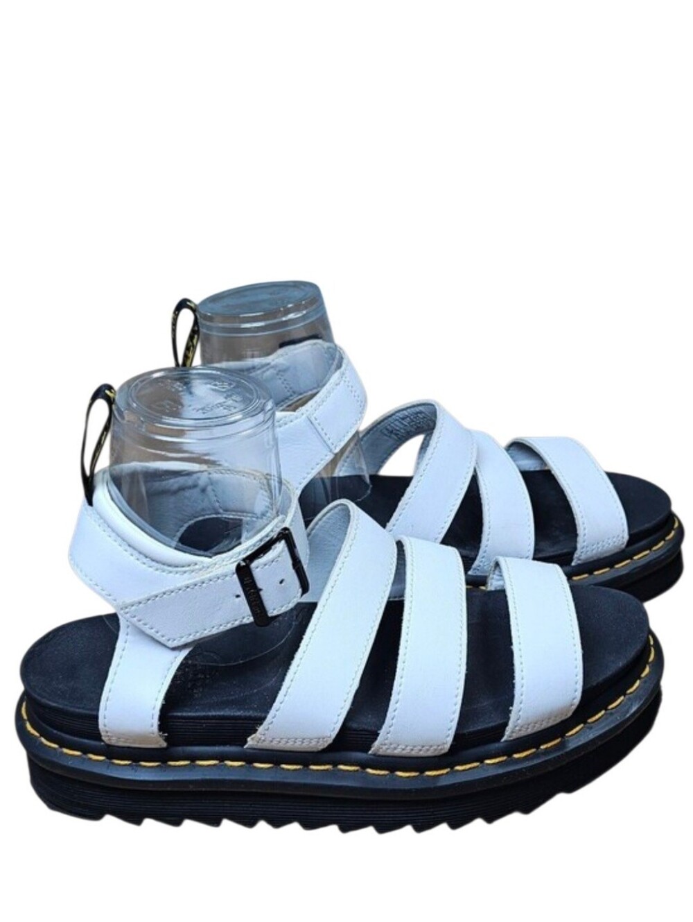 Dr Martens Doc White AirWair Blaire Chunky Platform Gladiator Sandals Women's 8